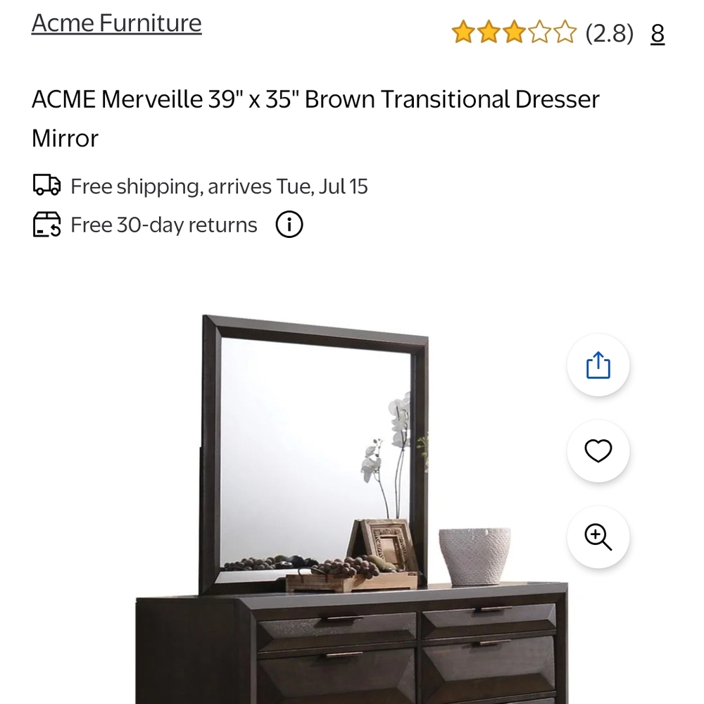 Acme Merveille Brown Dresser Mirror